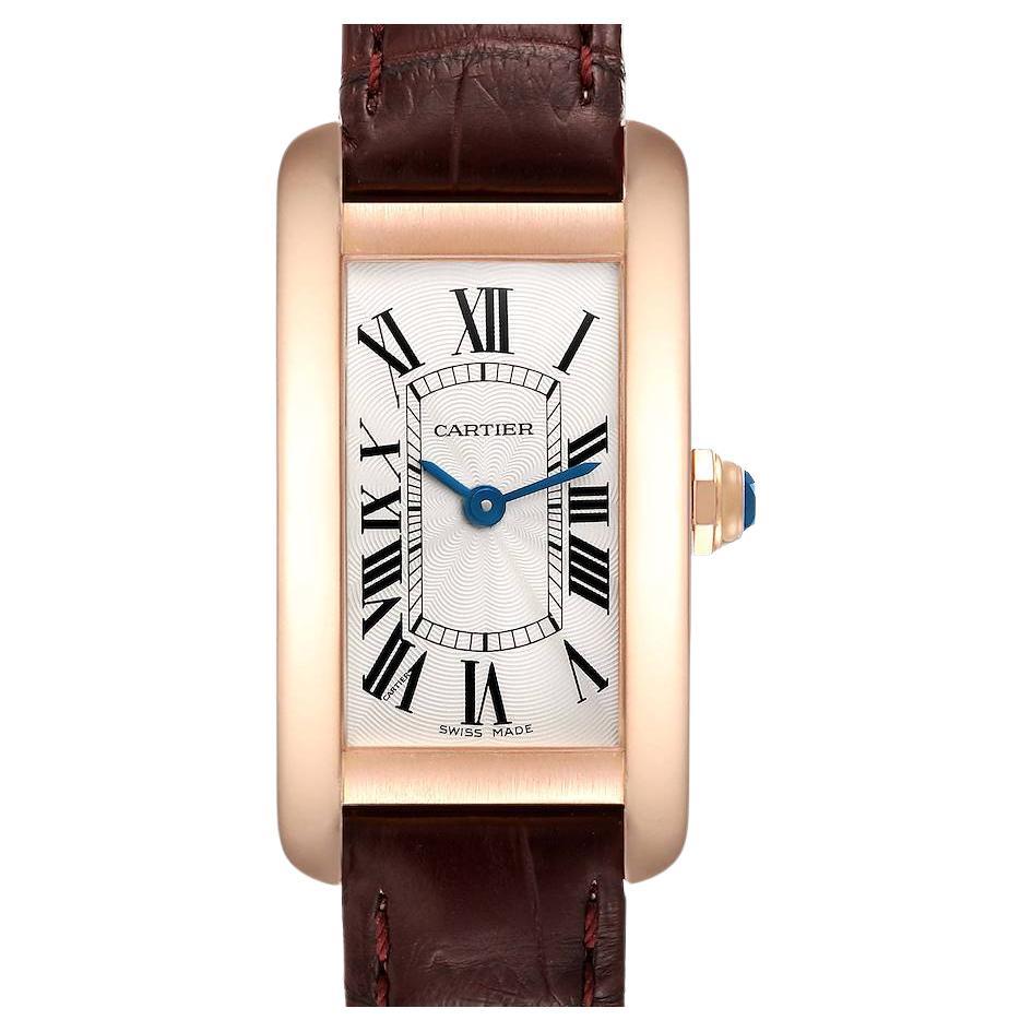 Cartier Tank Americaine 18K Rose Gold Silver Dial Ladies Watch W2607456