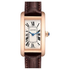 Cartier Tank Americaine 18K Rose Gold Silver Dial Ladies Watch W2607456
