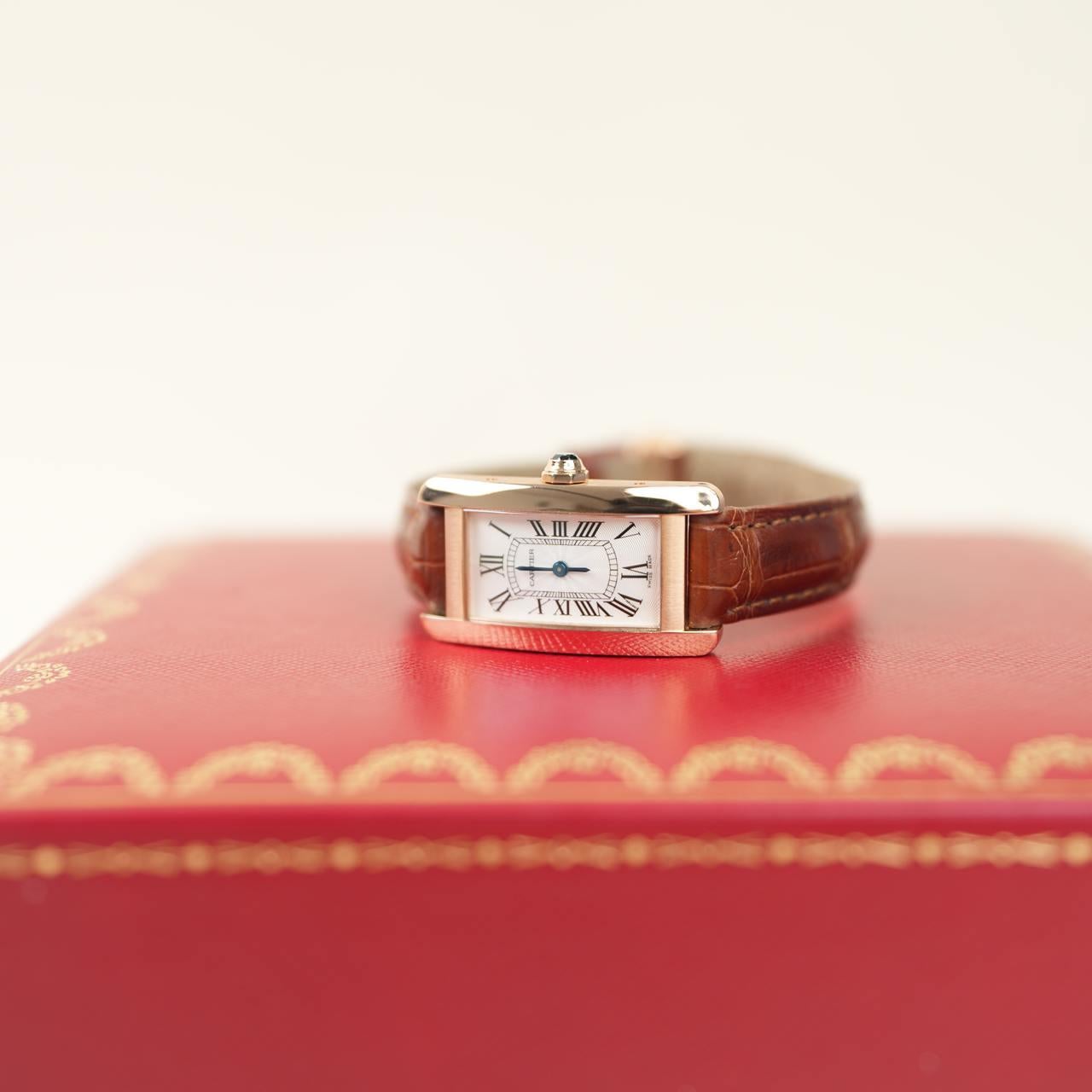 SKU	77701392
Comes With	Box Only
Date	2015
Model	W2607456
Serial Number	25*********
Metal	18k Rose Gold
Materials	Alligator-Skin leather
Stones	Sapphire
Weight	Approximately 32.31 g
Condition	Excellent
Other Info	Dimensions: Approximately 34.8mm x