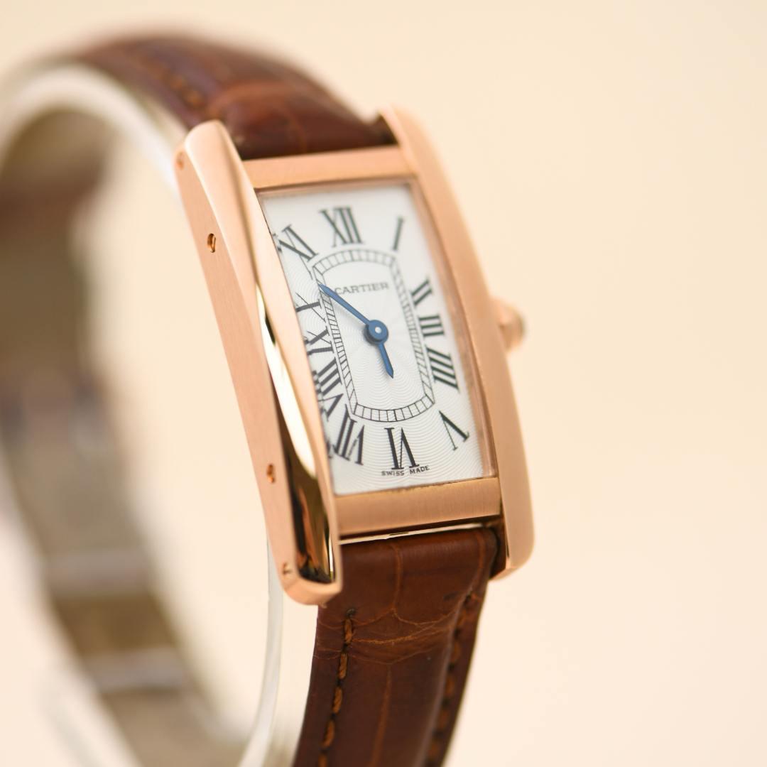 Cartier Tank Américaine 18K Rose Gold Watch Small Model W2607456 In Excellent Condition In Banbury, GB