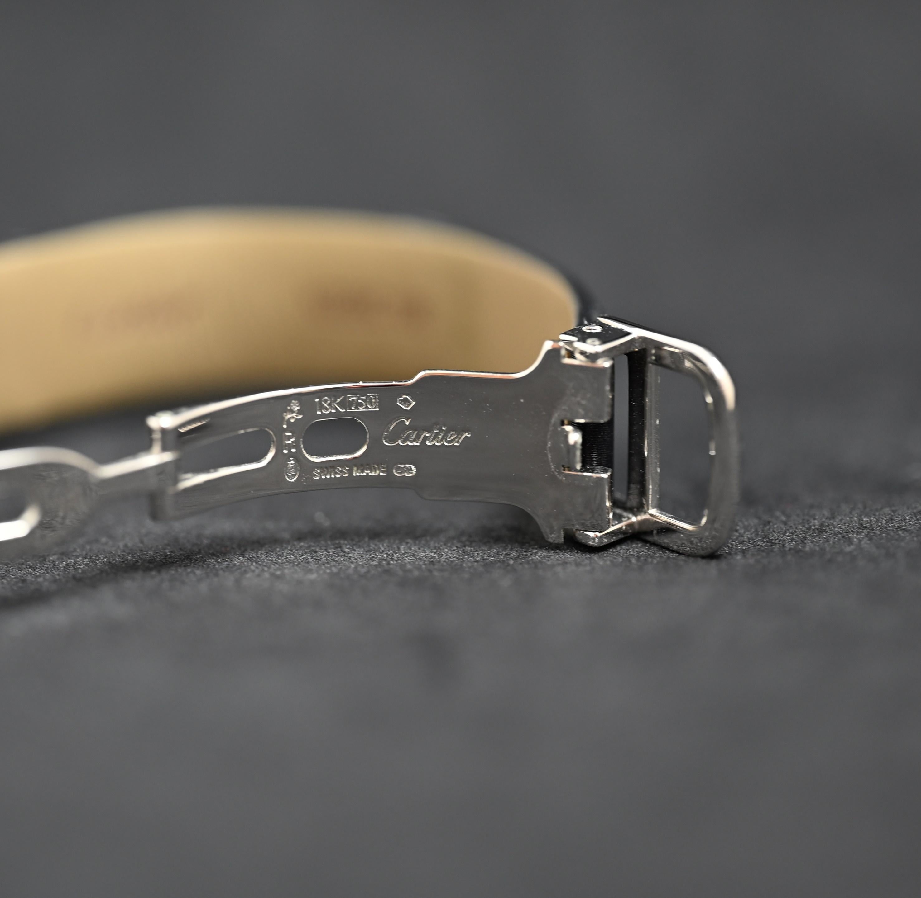 Cartier Tank Americaine 18K WG Diamant Pave Zifferblatt Quarz Ref. 2489, 2000er Jahre 1