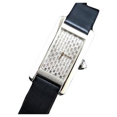 Cartier Tank Americaine 18K WG Diamant Pave Zifferblatt Quarz Ref. 2489, 2000er Jahre