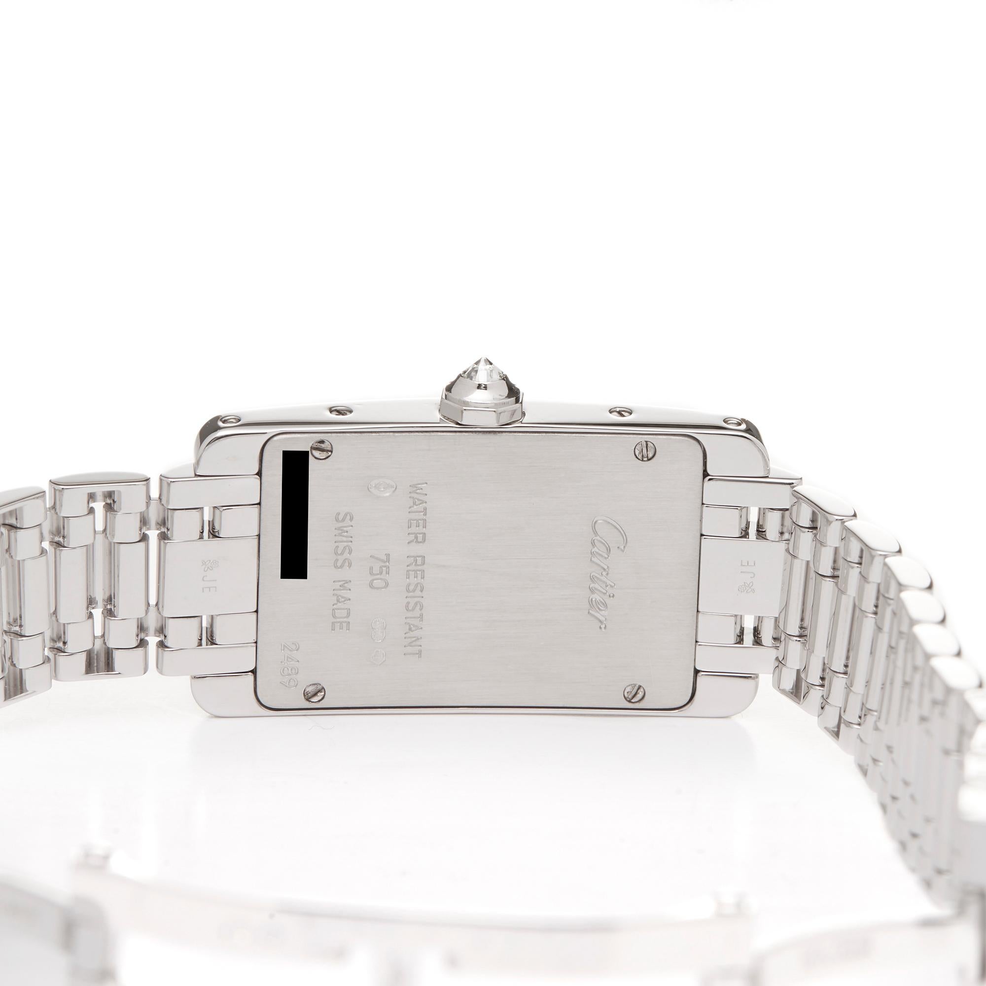 Cartier Tank Americaine 18k White Gold 2489 Wristwatch In Excellent Condition In Bishops Stortford, Hertfordshire