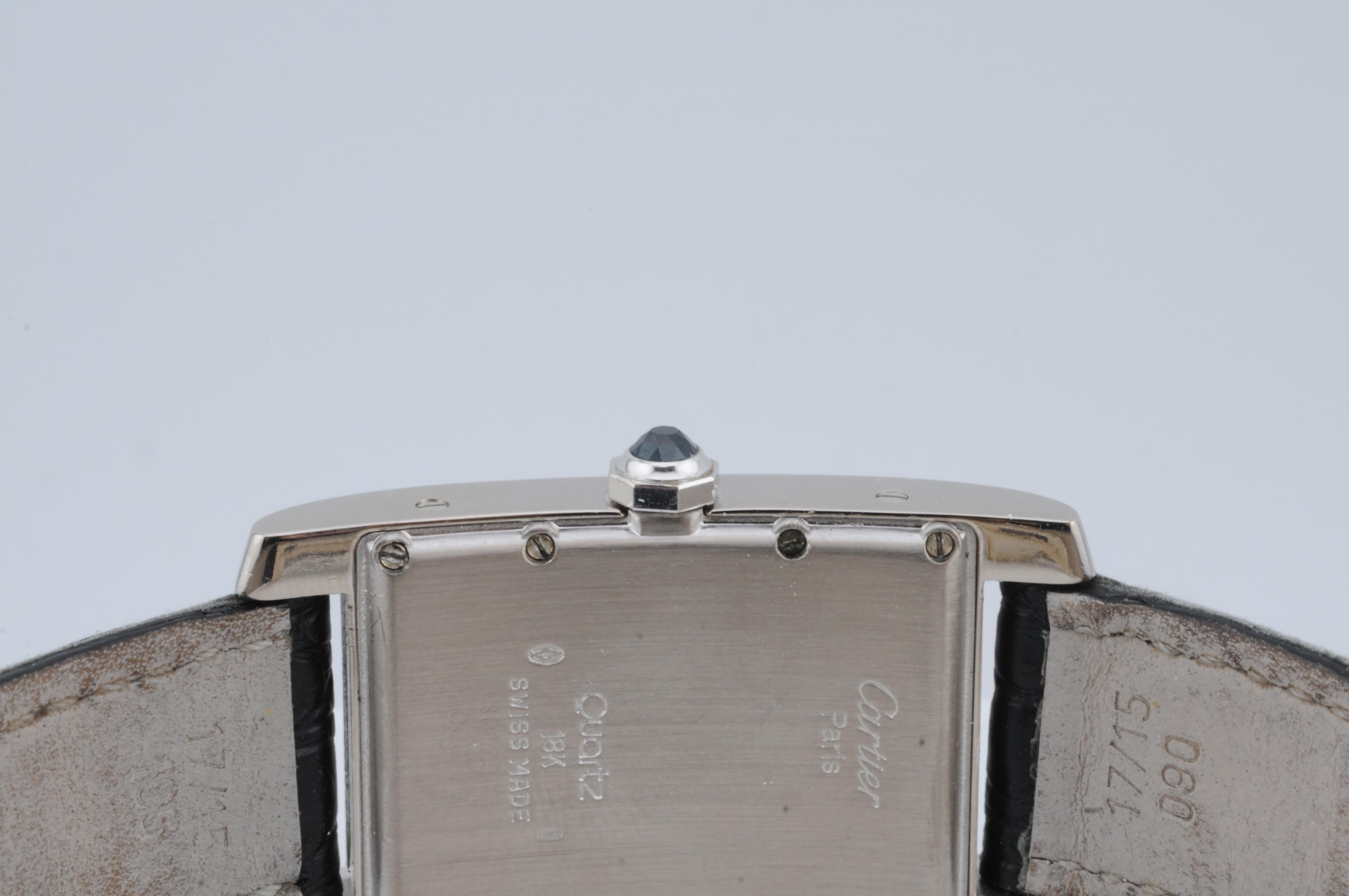 Cartier Tank Américaine 18k White Gold Full Set – 1994 Quartz – Ref. 3012905 For Sale 7