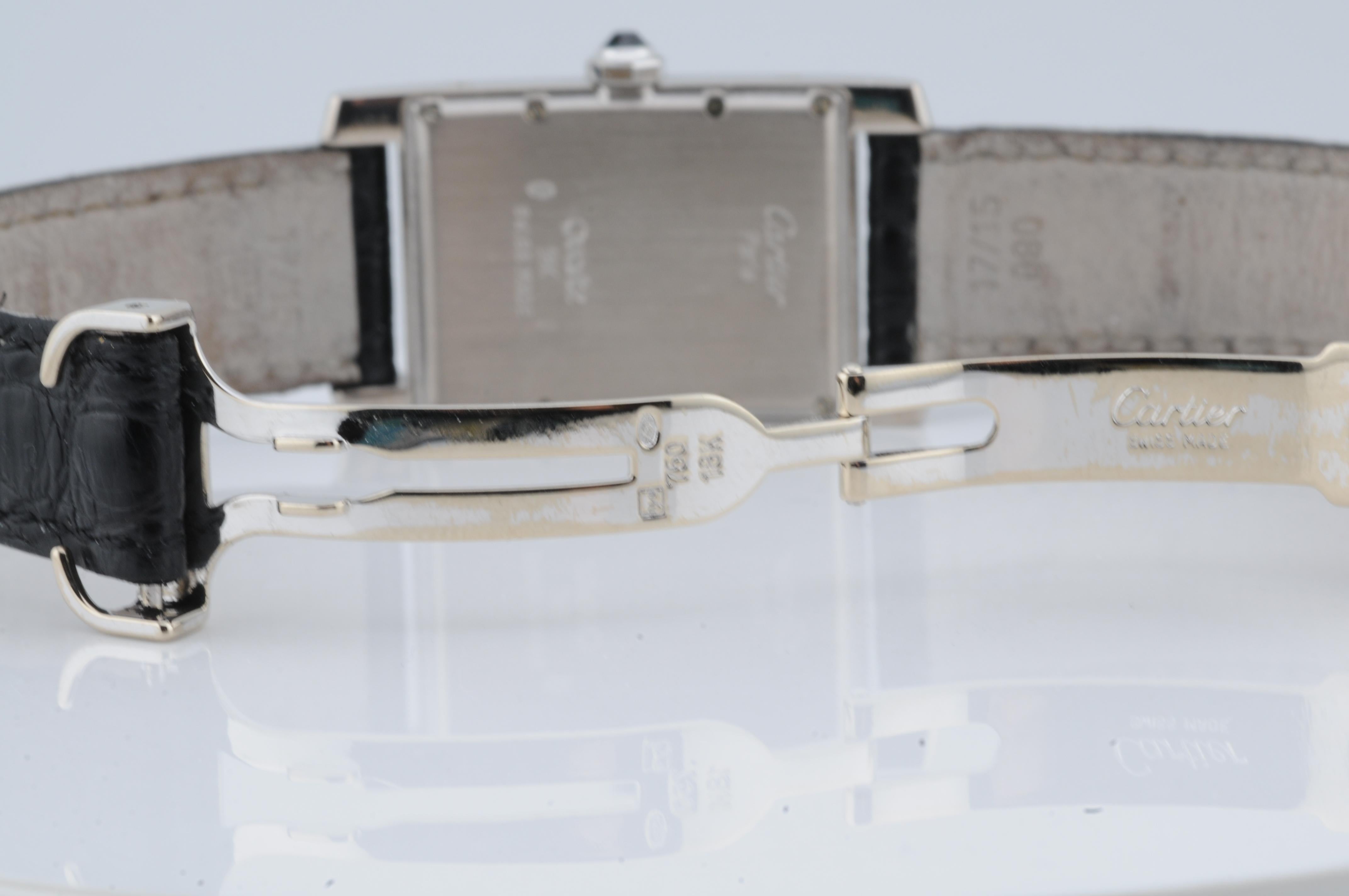 Cartier Tank Américaine 18k White Gold Full Set – 1994 Quartz – Ref. 3012905 For Sale 8