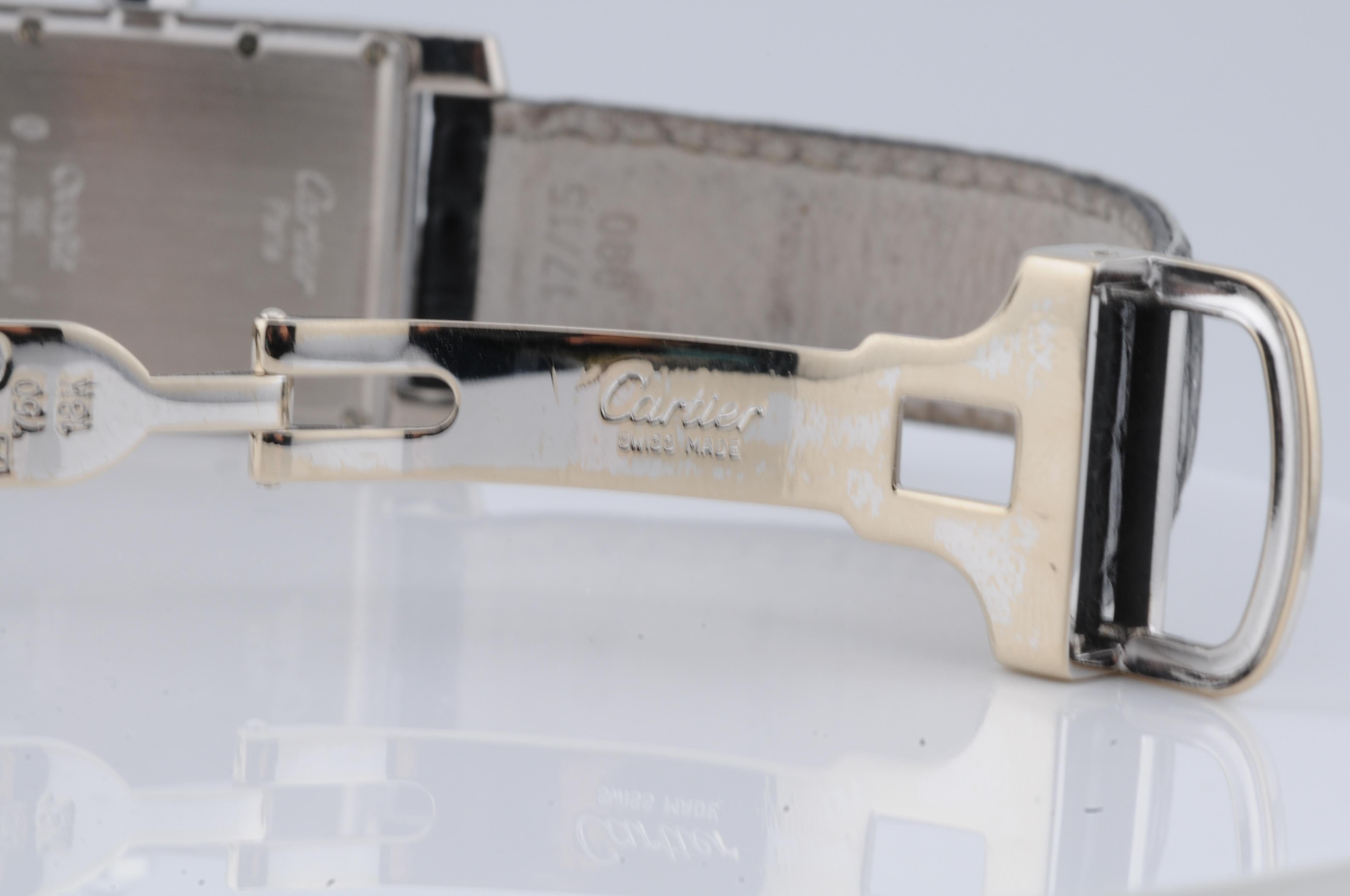 Cartier Tank Américaine 18k White Gold Full Set – 1994 Quartz – Ref. 3012905 For Sale 9