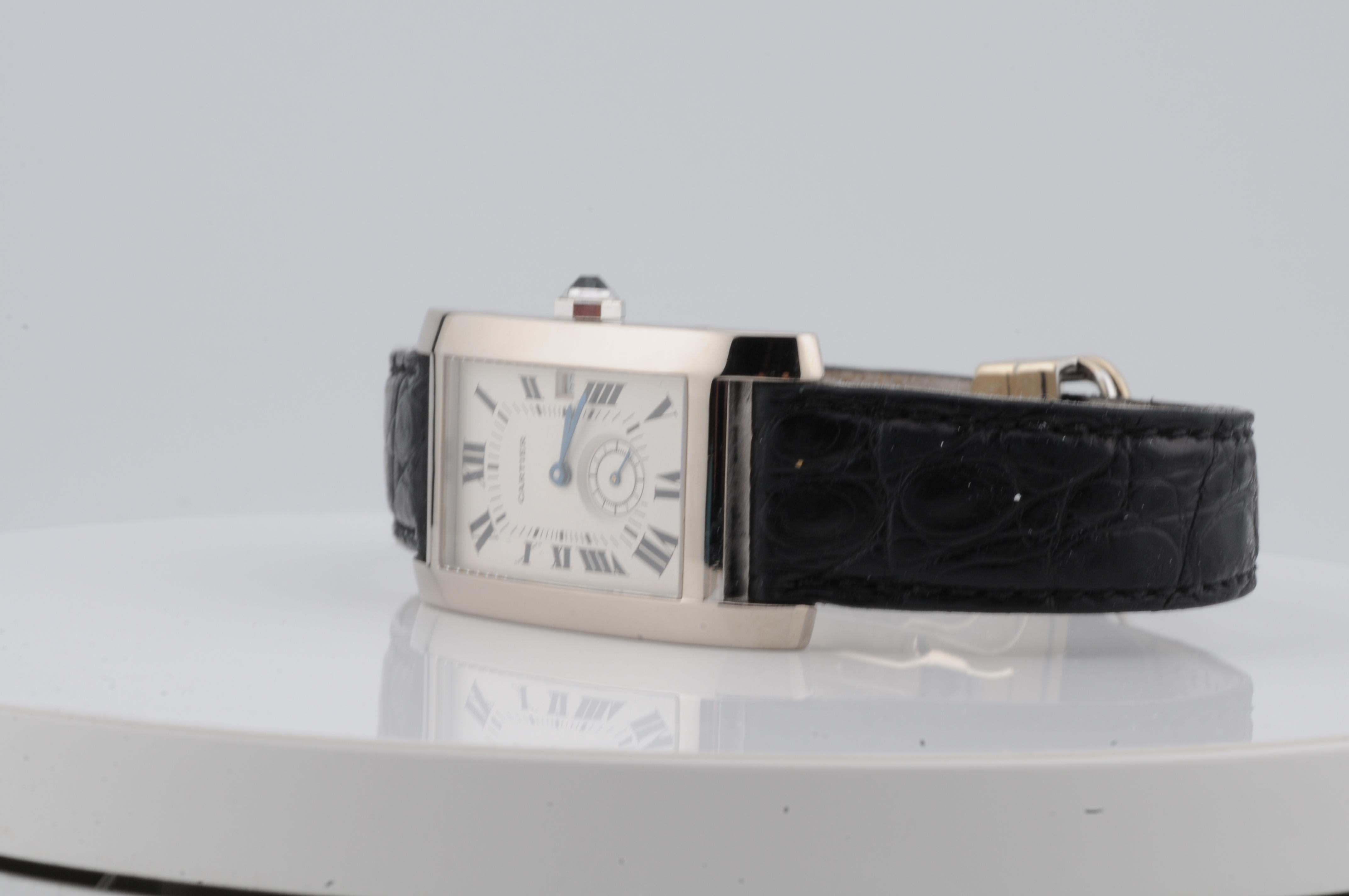 Cartier Tank Américaine 18k White Gold Full Set – 1994 Quartz – Ref. 3012905 For Sale 2