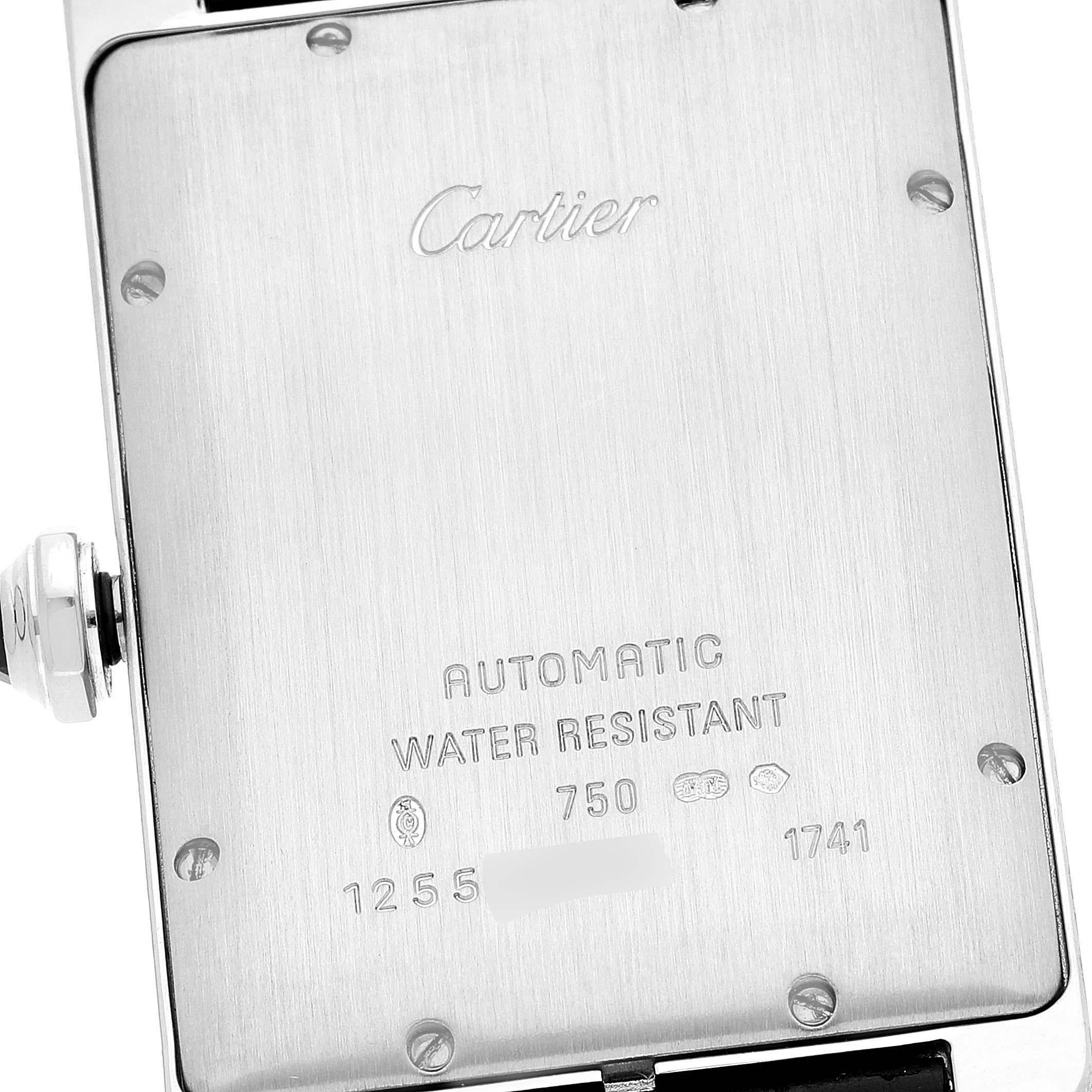 Cartier: 18 Karat Weißgold große Herrenuhr Tank Americaine W2603256 Box Card 3