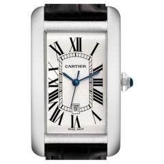 Cartier Tank Americaine Oro bianco 18 carati Grande Orologio Uomo W2603256 Scheda Scatola
