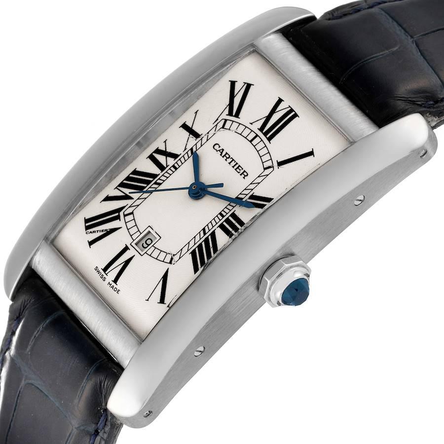 Cartier Tank Americaine 18K Weißgold großes Silber Zifferblatt Herrenuhr W2603256 2