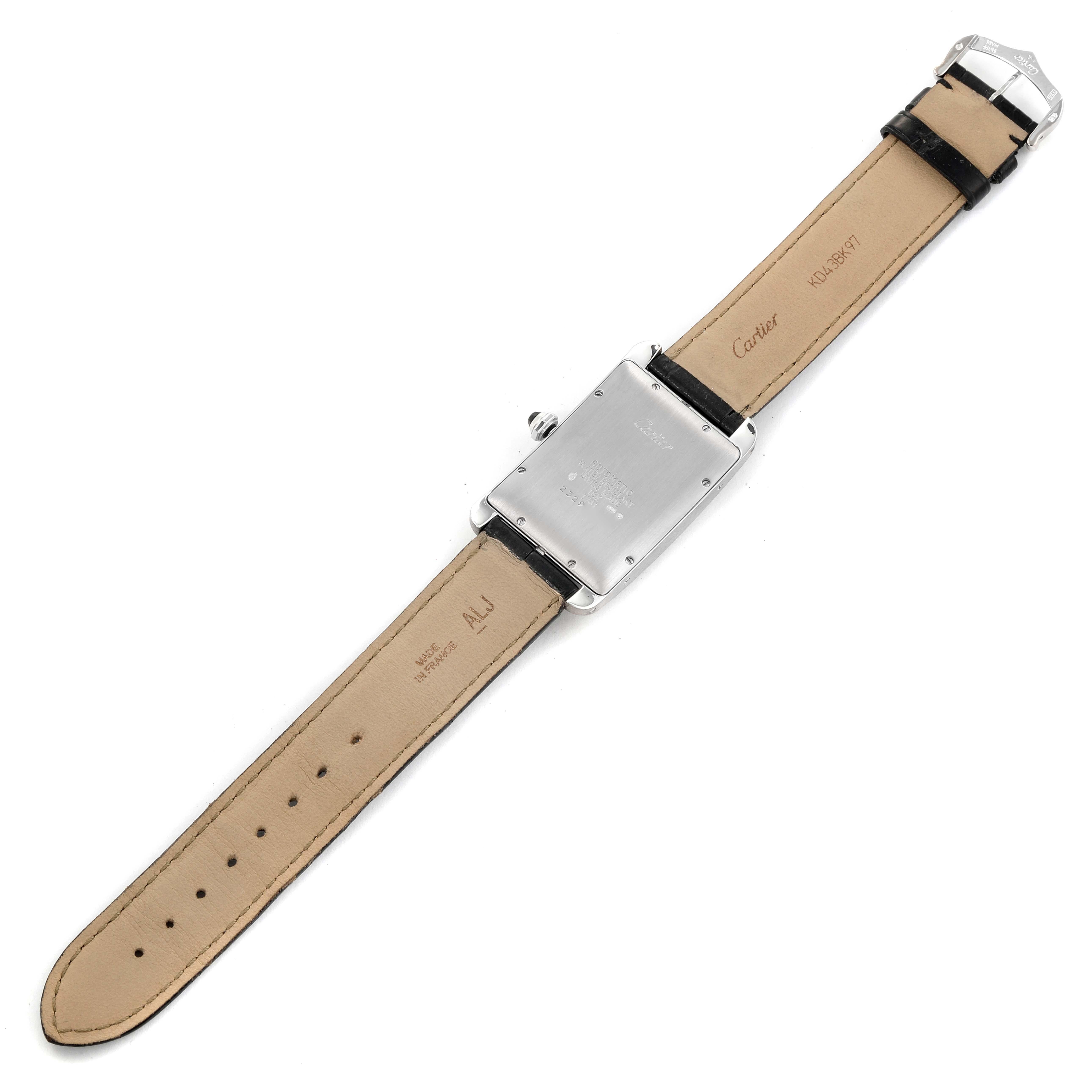 Cartier Tank Americaine Oro bianco 18 carati Grande quadrante argento Orologio da uomo W2603256 1