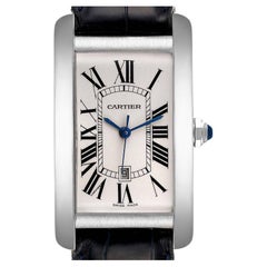 Cartier Tank Americaine 18K White Gold Large Silver Dial Mens Watch W2603256