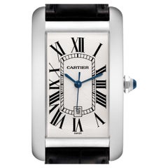 Cartier Tank Americaine 18K White Gold Large Silver Dial Mens Watch W2603256