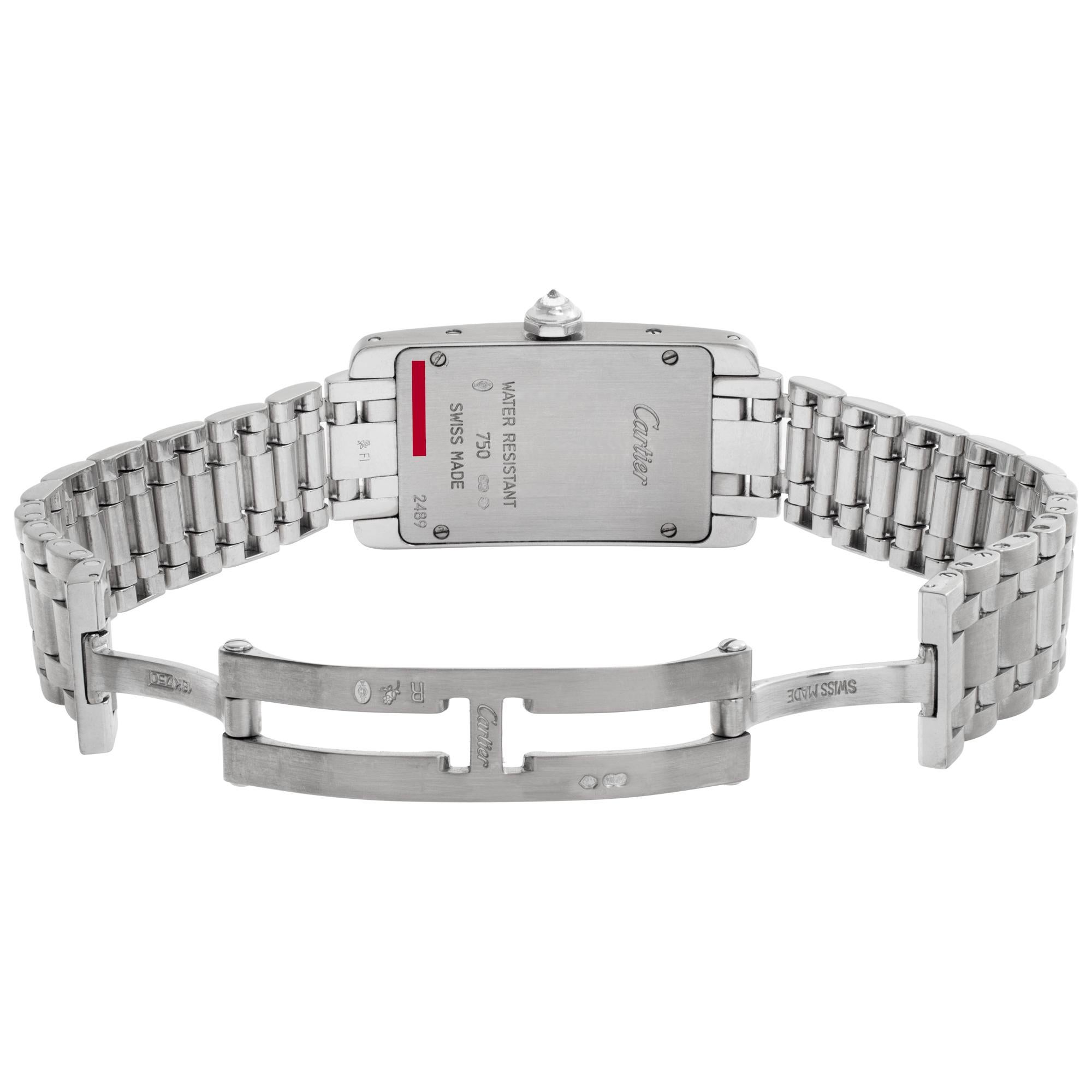 Women's Cartier Tank Americaine 18k white gold Quartz Wristwatch Ref WB7073L1 For Sale