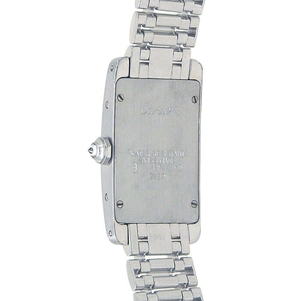 Cartier Tank Americaine 18 Karat White Gold Women's Watch Quartz WB7018L1 For Sale 2