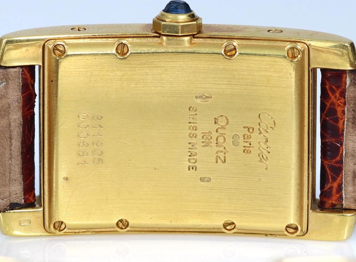 Cartier Tank Americaine 18k Yellow Gold 23MM Ref# 811905 In Excellent Condition In Great Neck, NY