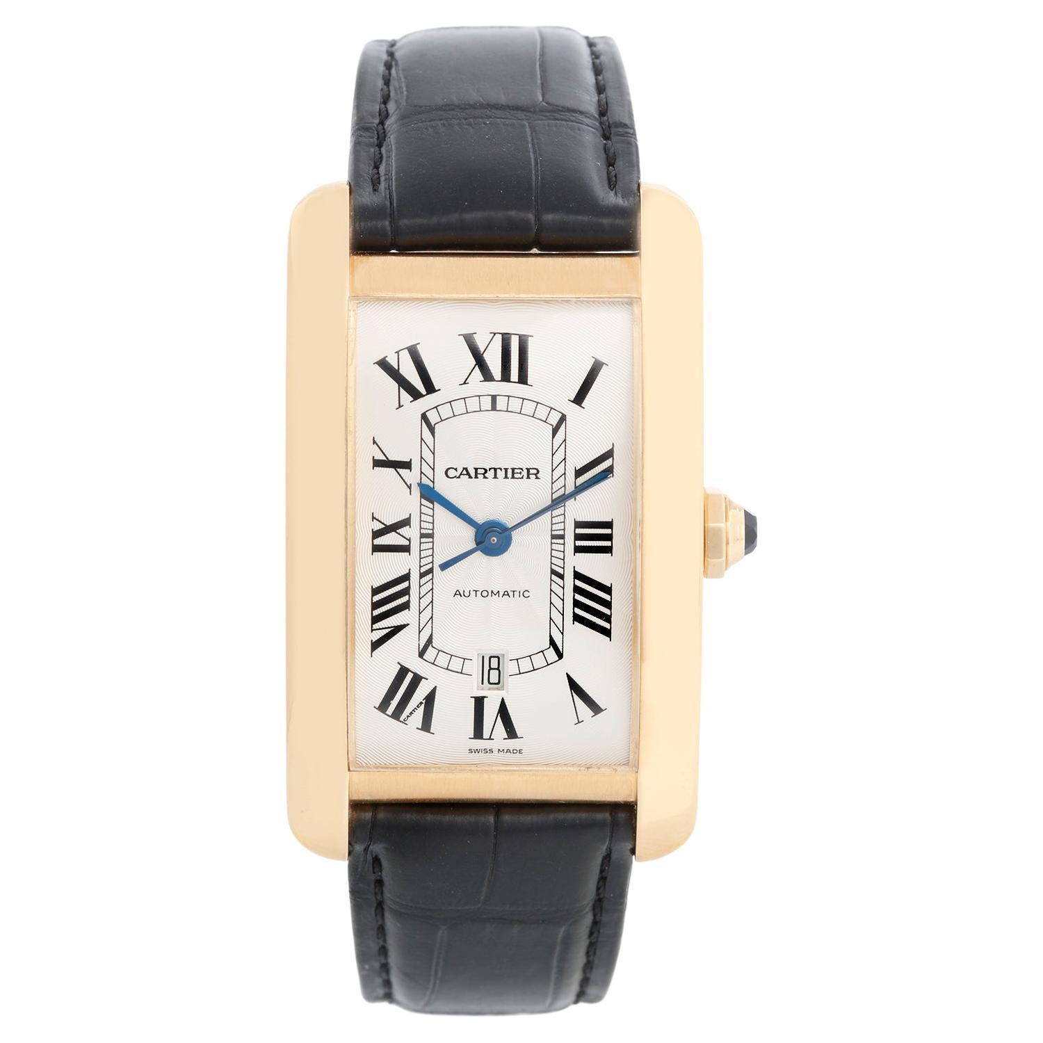 Cartier Tank Americaine 18k Yellow Gold Automatic XL Mens