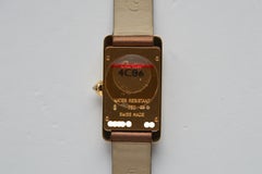 Cartier Tank Américaine 18k Yellow Gold Brown Satin Strap Brown Diamonds Unworn