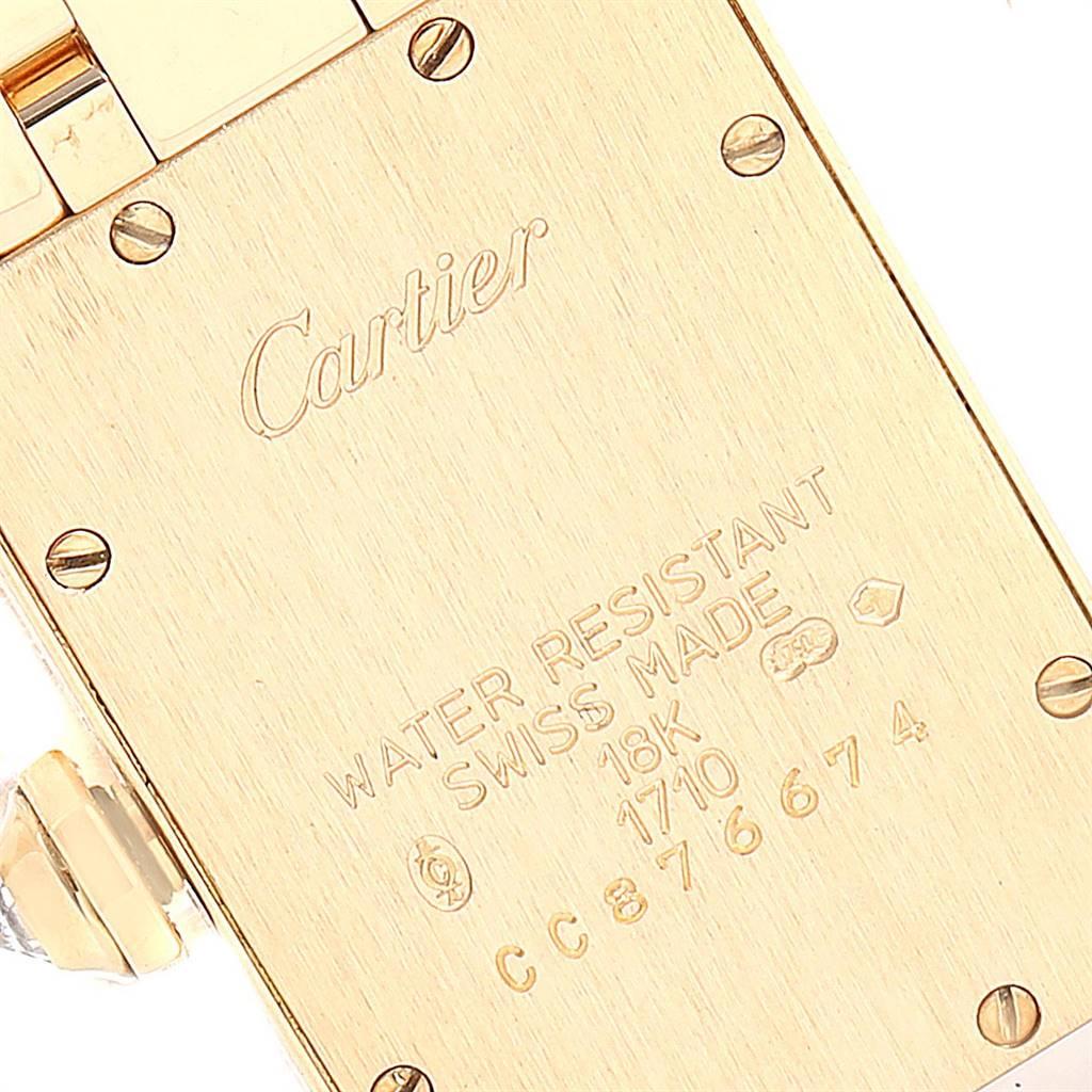 Cartier Tank Americaine 18 Karat Yellow Gold Diamond Ladies Watch WB7012K2 For Sale 2