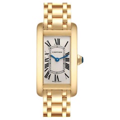 Cartier Tank Americaine 18K Yellow Gold Ladies Watch W26015K2