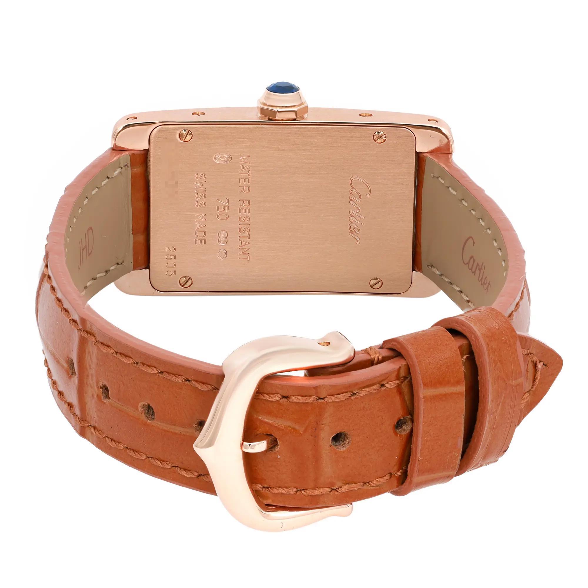 Cartier Tank Americaine 19MM 18K Rose Gold Cream Dial Quartz Watch W2607456 2503 1