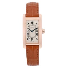 Cartier Tank Americaine 19MM 18K Rose Gold Cream Dial Quartz Watch W2607456 2503