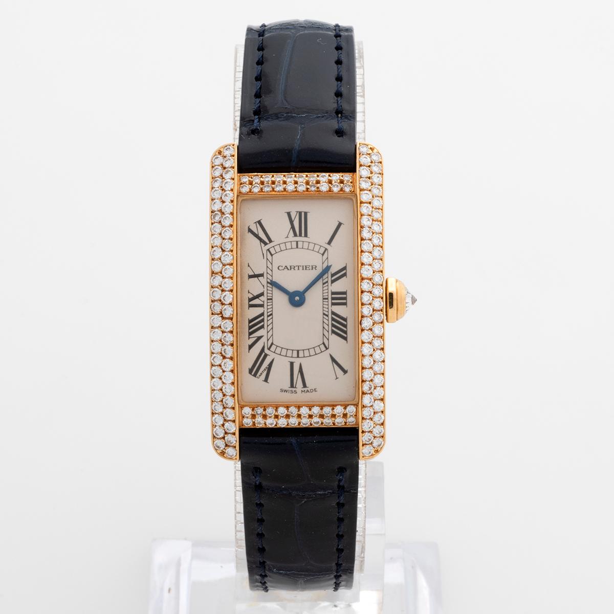 Cartier Tank Americaine, 2482, 18K Yellow Gold / Diamonds, Full Set 1