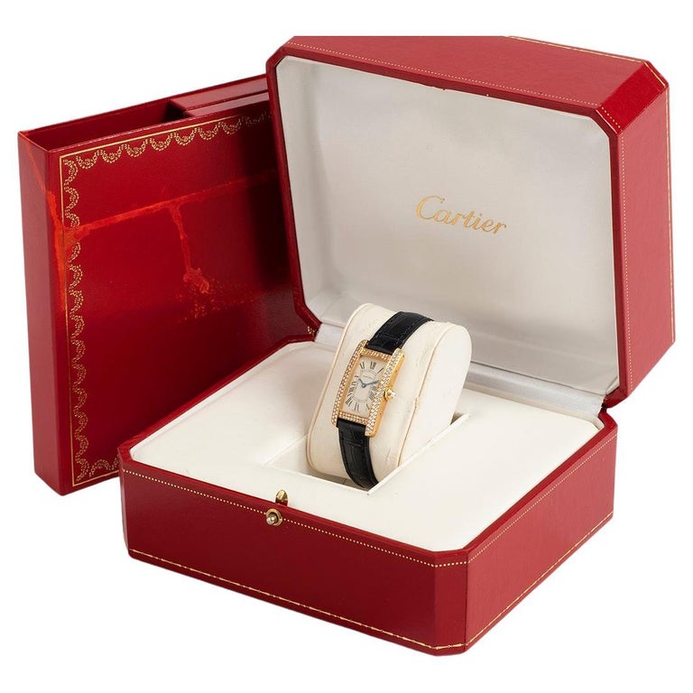 Cartier Tank Americaine, 2482, 18K Yellow Gold / Diamonds, Full Set For Sale