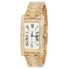 Cartier: 18 Karat Gelbgold Unisex-Uhr Tank Americaine 2483