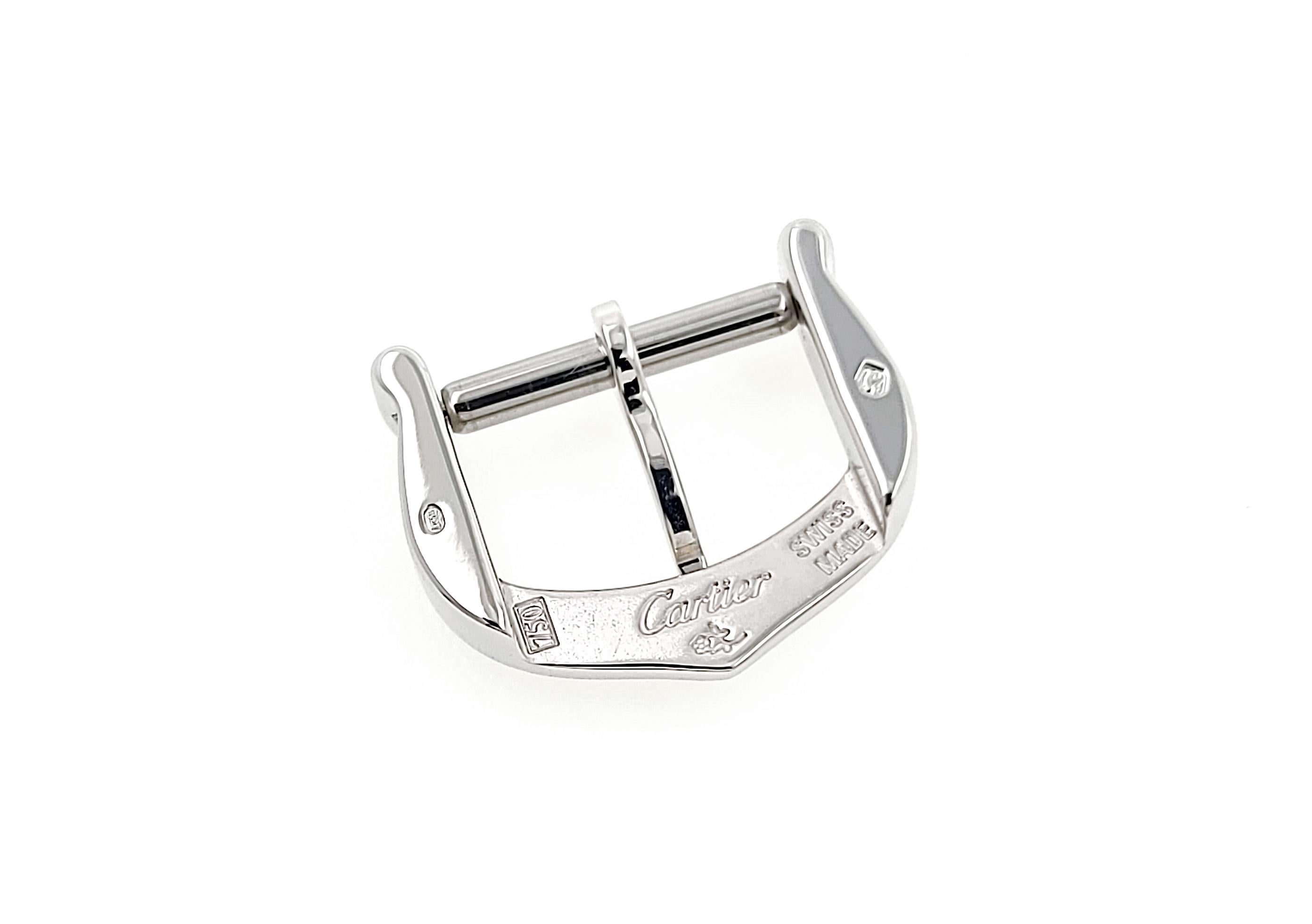 Cartier Tank Americaine 2489 18k White Gold + 18k White Gold Buckle For Sale 3