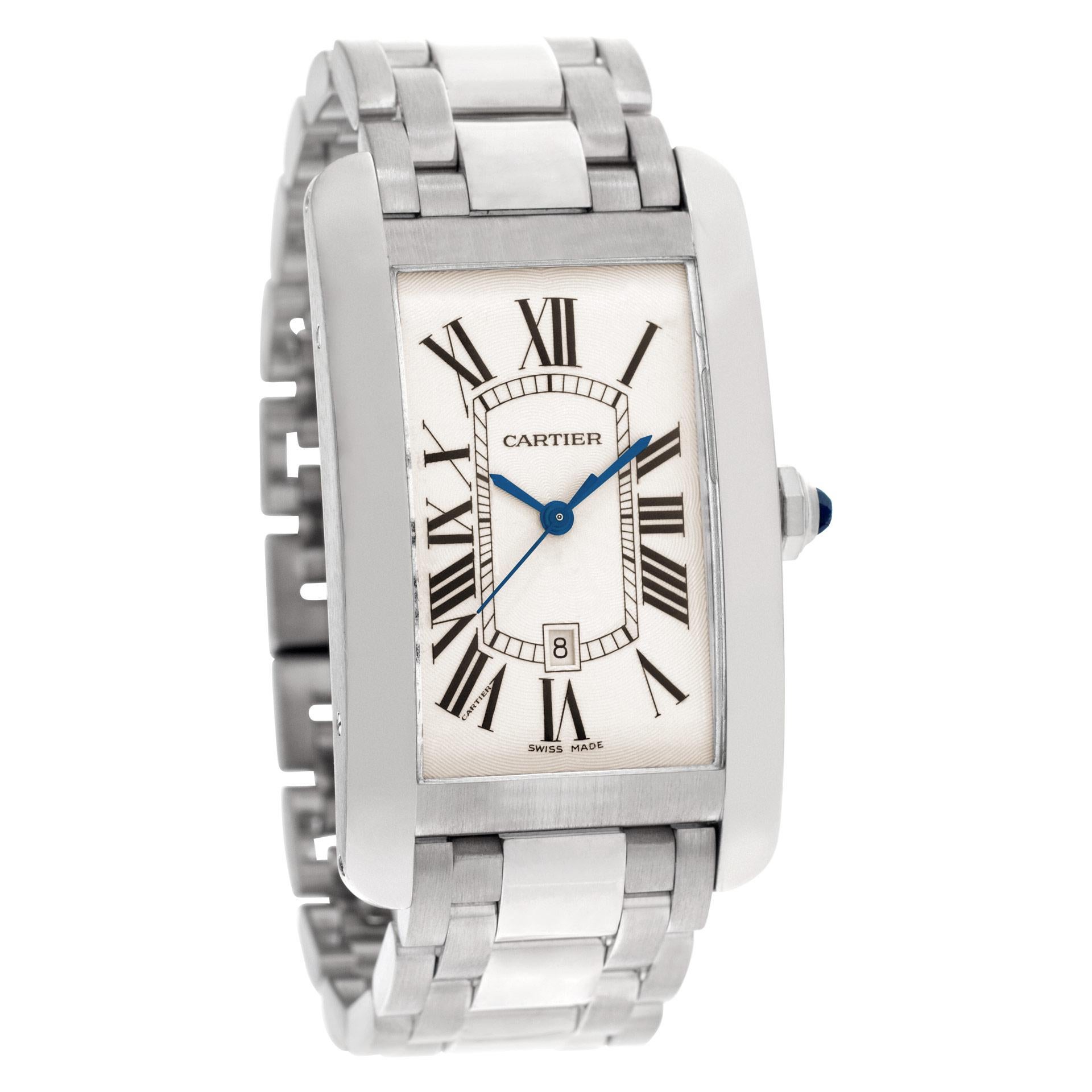 Cartier Tank Americaine 26mm W26055L1 In Excellent Condition For Sale In Surfside, FL