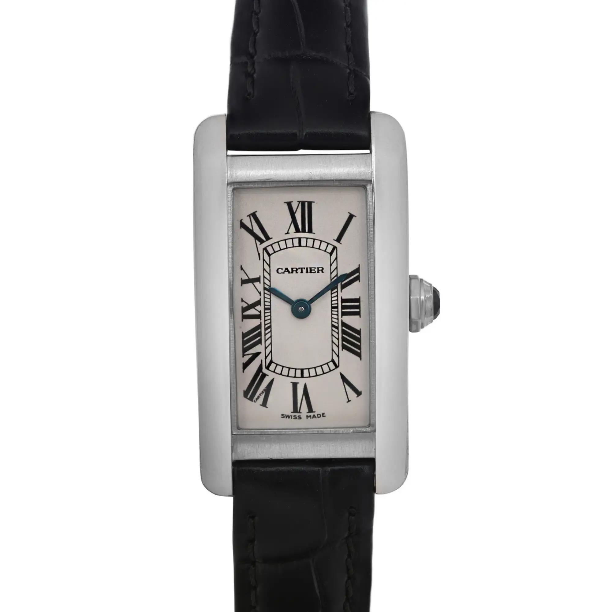 Pre-owned excellent condition, Unworn band. No original box and papers. Comes with chronostore box.

General Information:
Brand: Cartier
Model: Tank Américaine
Model Number: 2489
Type: Wristwatch
Style: Luxury
Department: Women
Country/Region of