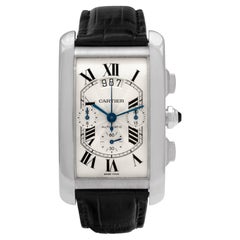 Cartier Tank Americaine in 18k White Gold Watch with Subseconds
