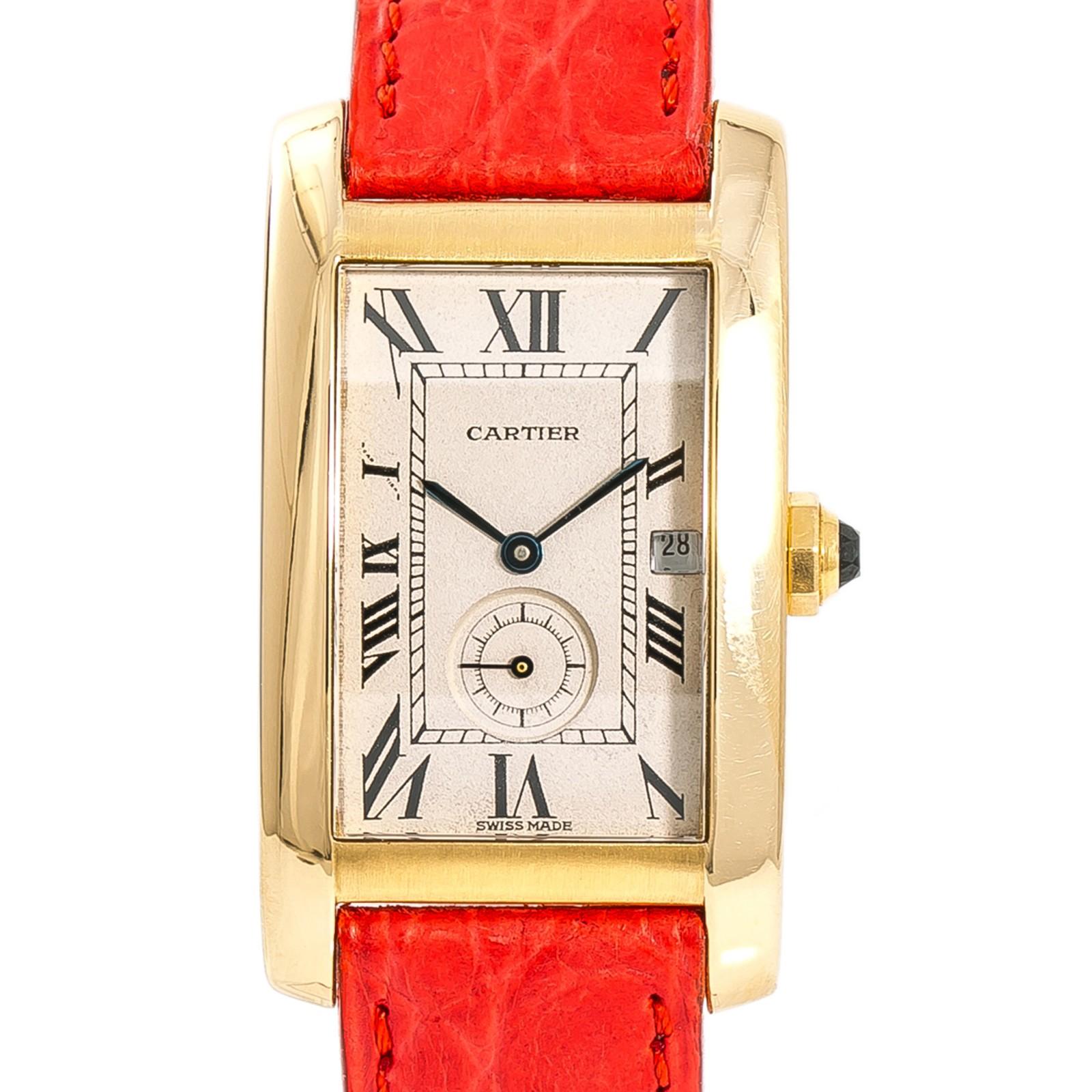 Women's Cartier Tank Americaine 5220, Black Dial Certified Authentic