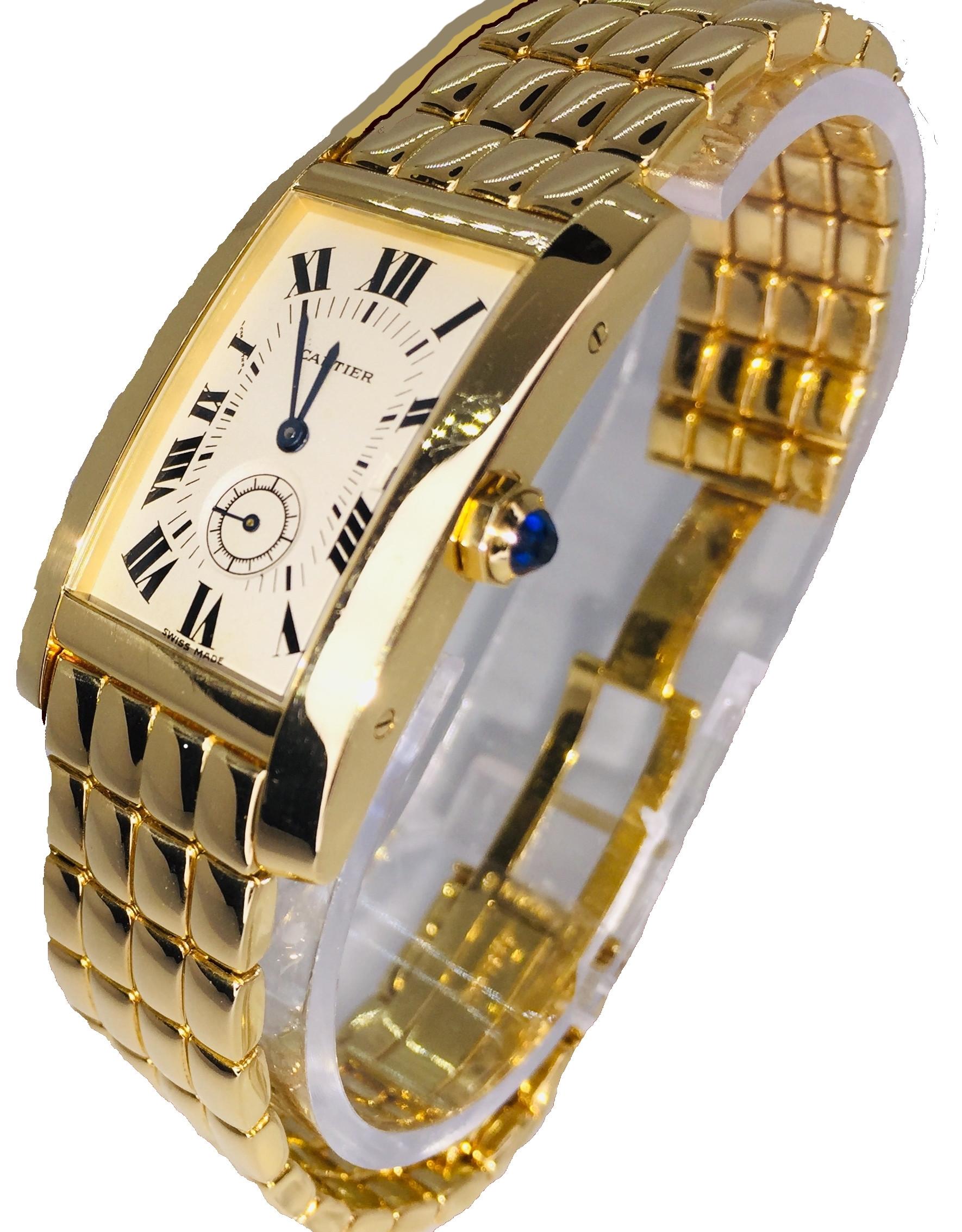 Cartier Tank Americaine 8012905, Case, Certified and Warranty In Excellent Condition In Miami, FL