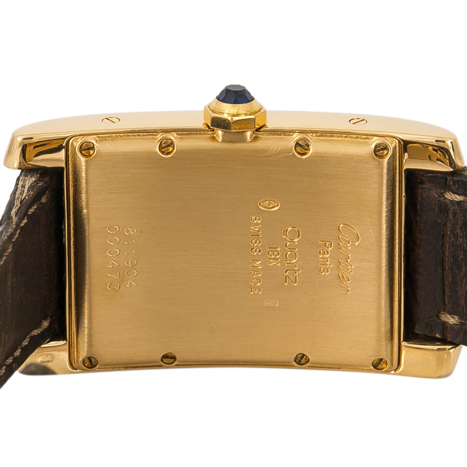 Cartier Tank Americaine 811904 Unisex Quartz Watch 18K YG Cream Dial For Sale 1
