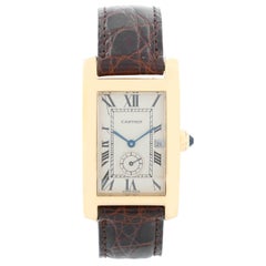 Cartier Tank Americaine 'American' 18K Gold Midsize Men's/Ladies Watch W2600351