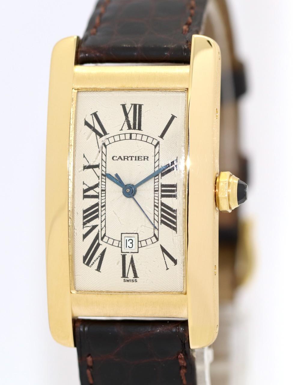 Cartier Tank Américaine Automatic 18 Karat Gold Ref. 1725

Including certificate of authenticity. 

The glass would need to be replaced. We can offer you this service upon request.