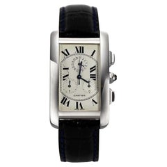 Cartier Tank Americaine Chronoflex Chronograph in White Gold Wristwatch