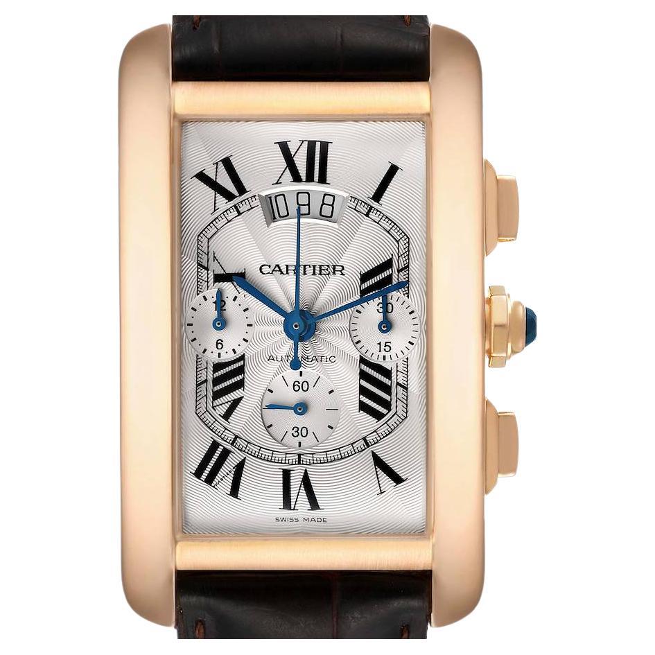 Cartier Tank Americaine Chronograph 18K Rose Gold Watch W2609356