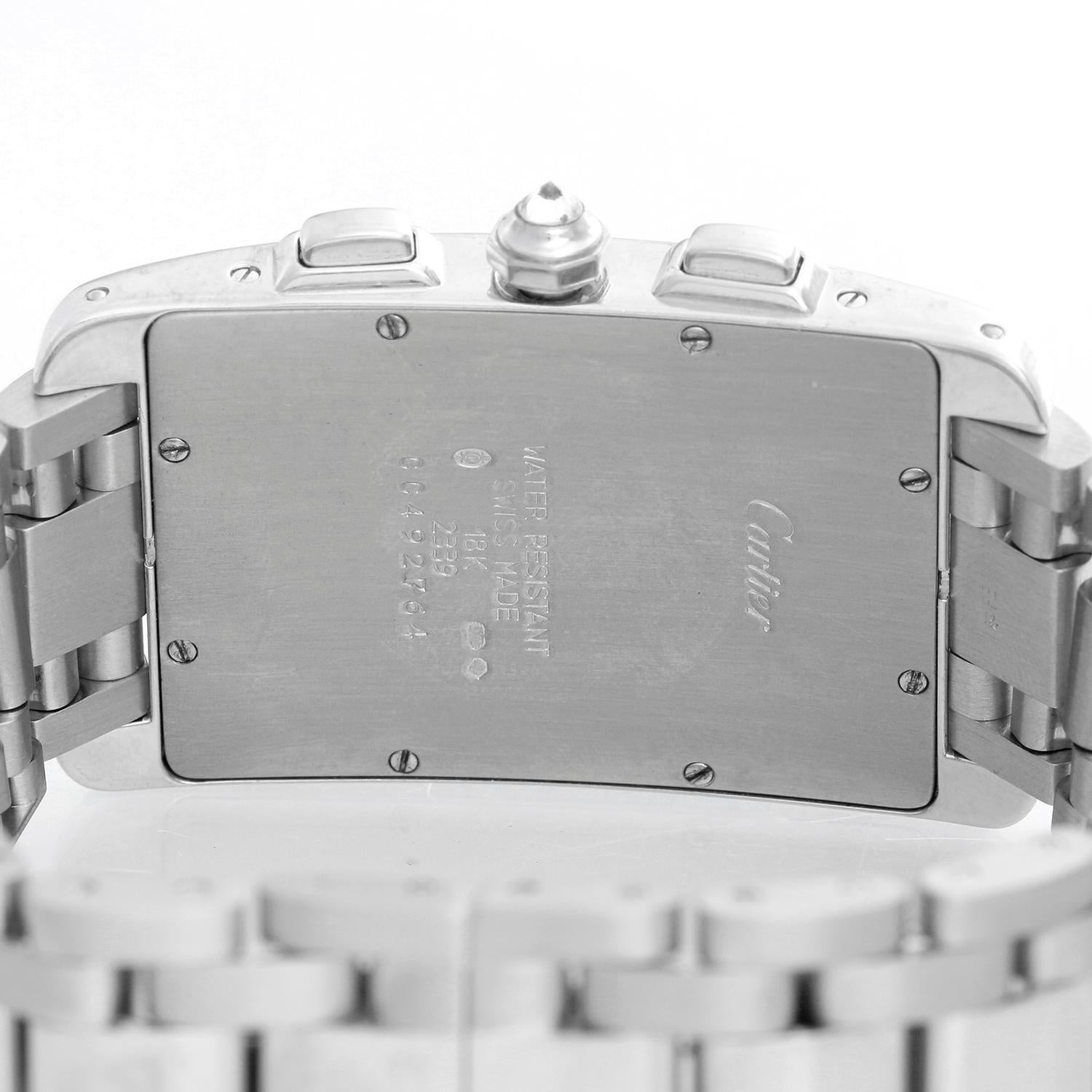 Women's or Men's Cartier Tank Americaine Chronograph Men's/Ladies 18 Karat Gold Diamond Watch