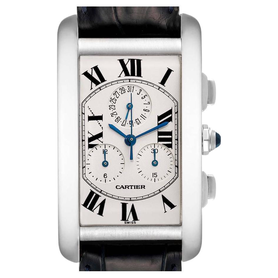 Cartier Tank Americaine Chronograph White Gold Mens Watch W2603356 For Sale