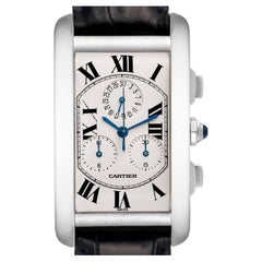 Cartier Tank Americaine Chronograph White Gold Mens Watch W2603356
