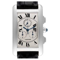 Cartier Tank Americaine Chronograph White Gold Mens Watch W2603358