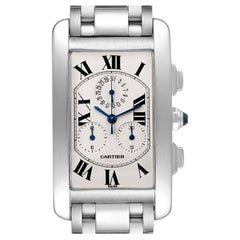 Cartier Tank Americaine Chronograph White Gold Mens Watch W26033L1