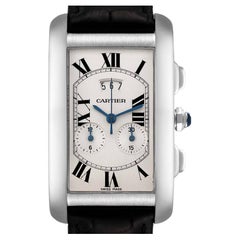 Cartier Tank Americaine Chronograph White Gold Silver Dial Mens Watch W2605956