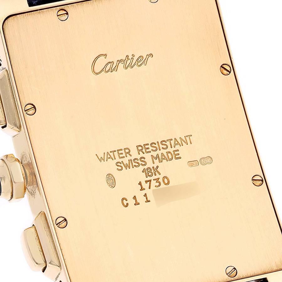 Men's Cartier Tank Americaine Chronograph Yellow Gold Mens Watch W2601156