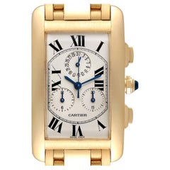 Cartier Tank Americaine Chronograph Yellow Gold Mens Watch W2601156