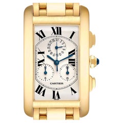 Cartier Tank Americaine Chronograph Yellow Gold Mens Watch W2601156