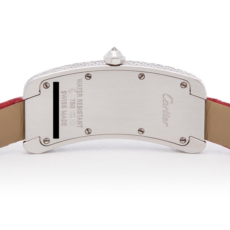 Cartier Tank Americaine Curved Tank S Diamond White Gold WJ300950